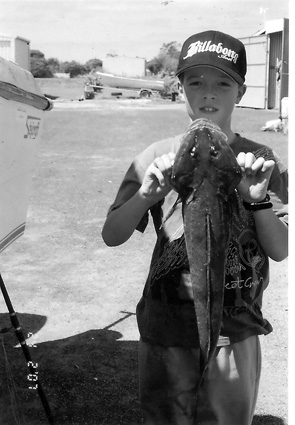 Jake Read with a 2kg flathead from Port Albert.